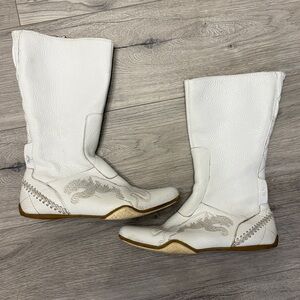 Rare Puma Vintage Early Y2K Leather Moto Boots